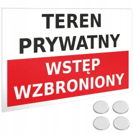 tablica-tabliczka-wstep-wzbroniony-uwaga-teren-prywatny-biala-pcv-32x22cm