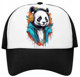 czapka-z-daszkiem-trucker-z-siatka-panda-w-sluchawkach-modna-one-size