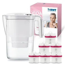 dzbanek-filtrujacy-wode-bwt-vida-26l-wklady-filtry-magnezowe-mg2-6-1szt