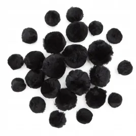 pompony-akrylowe-mix-czarne-24szt