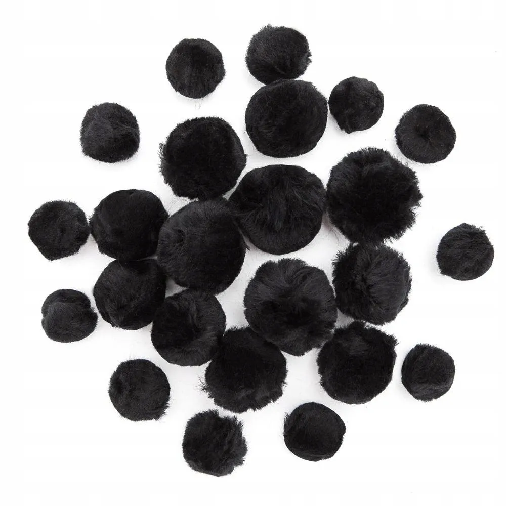 pompony-akrylowe-mix-czarne-24szt