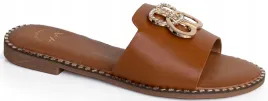 8793-camel-skorzane-eleganckie-klapki-damskie-ozdoba-39