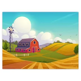 plakaty-40x30-farma-w-pieknej-scenerii-wiejskiej