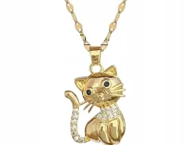 elegancki-naszyjnik-lancuszek-z-kotem-kot-z-diamencikami-cat