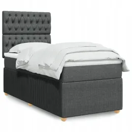 vidaxl-lozko-kontynentalne-z-materacem-ciemnoszara-tkanina-100x200-cm