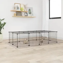vidaxl-klatka-dla-zwierzat-z-bramka-20-paneli-czarna-35x35-cm-stal