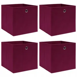 vidaxl-pudelka-4-szt-ciemnoczerwone-32x32x32-cm-tkanina