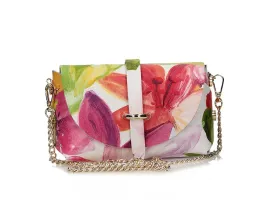 torebka-damska-listonoszka-a32-biala-w-kwiaty-ze-zlotym-lancuszkiem