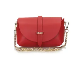 torebka-damska-listonoszka-toscanio-a32-czerwona-ze-zlotym-lancuszkiem