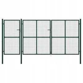 vidaxl-brama-ogrodzeniowa-stalowa-400x200-cm-zielona