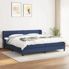 vidaxl-lozko-kontynentalne-z-materacem-niebieskie-tkanina-200x200-cm