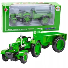 traktor-ciagnik-rolniczy-1-18-metalowy-z-przyczepa-gumowe-kola-zielony