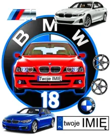 oplatek-na-tort-logo-bmw-z-frontem-auta-twoje-imie-7-elementow-na-bok