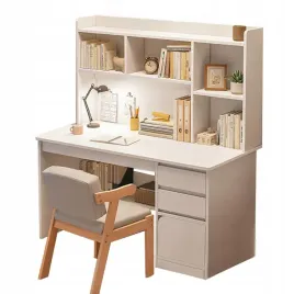 biurko-mlodziezowe-komputerowe-stolik-loft-biale-z-regalem-polkami-szuflady