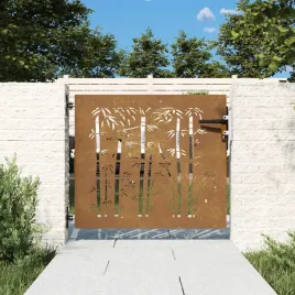 vidaxl-furtka-ogrodowa-85x100-cm-stal-kortenowska-motyw-bambusa