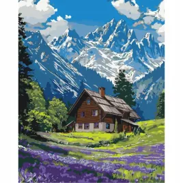 malowanie-po-numerach-obraz-na-prezent-pejzaz-domek-w-gorach-40x50-na-ramie