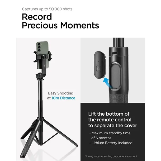 spigen-s560w-bluetooth-selfie-stick-tripod-black-stan-nowy