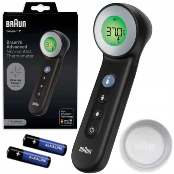 TERMOMETR ELEKTRONICZNY BEZDOTYKOWY MEDYCZNY PODCZERWIEŃ BRAUN BNT400 BLACK-Zdjęcie-0