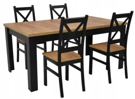 stol-rozkladany-90x160-200-4-krzesla-drewniane-krzyzak-dab-craft-czarny