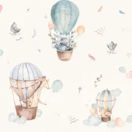 tapeta-dziecieca-flizelinowa-zwierzatka-i-balony