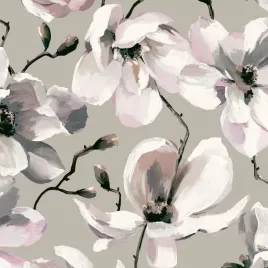 tapeta-w-magnolie-magnolia-na-szarym-tle