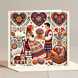 kartka-walentynkowa-para-folkowa-15x15-cm-milosc-w-ludowym-stylu
