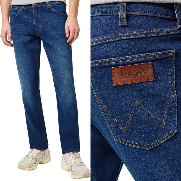 Wrangler GREENSBORO For Real DżINS proste ciemne spodnie jeansowe W38 L32