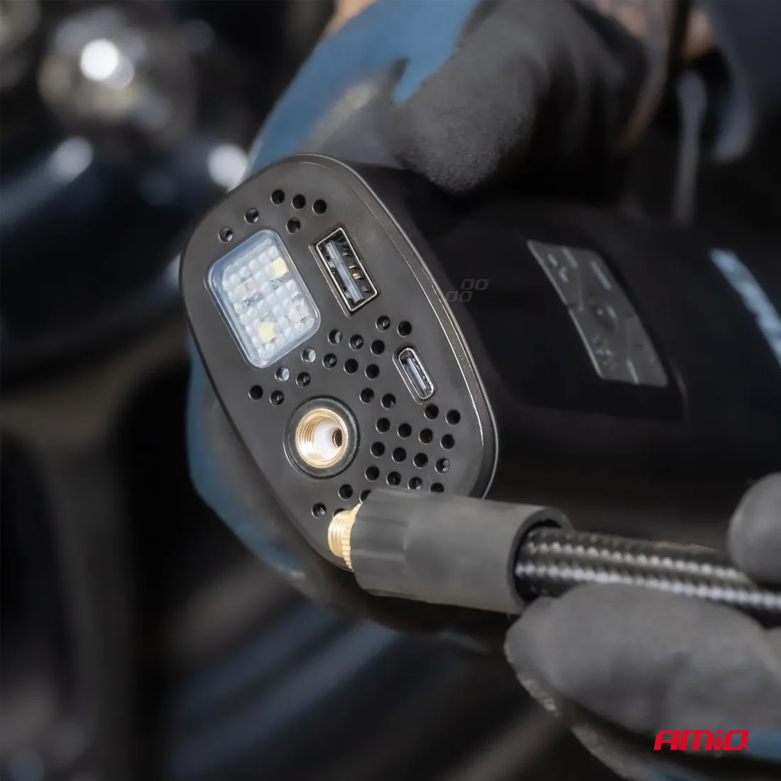 kompresor-samochodowy-bezprzewodowy-akumulatorowy-powerbank-led-usb-c-40w-stan-nowy