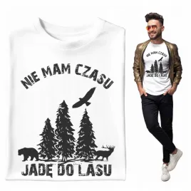 na-prezent-koszulka-meska-nie-mam-czasu-jade-do-lasu-dzik-przyroda-wilk