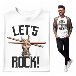 na-prezent-koszulka-meska-lets-rock-palki-perkusja-reka-koncert-muzyka