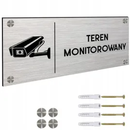 tabliczka-teren-monitorowany-obiekt-dibond-tablica-dystanse-30x11cm