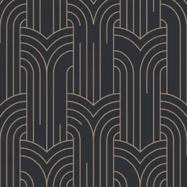 tapeta-czarna-wzor-linearny-w-stylu-art-deco