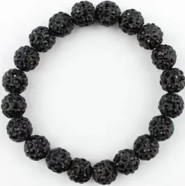 czarna-bransoletka-z-koralikow-shamballa-elastyczna-recznie-robiona