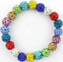 kolorowa-bransoletka-z-koralikow-shamballa-elastyczna-recznie-robiona
