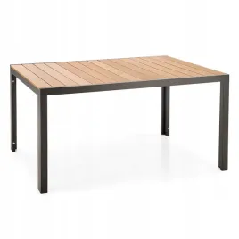 Zdjęcie produktu Stół Prostokątny FIERRO 90x150 cm Brązowy/Czarny Tarasowy Ogrodowy Solidny