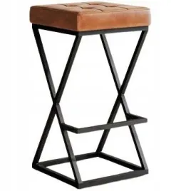 hoker-tapicerowany-av1730-192s-38x38x74-czarny-brazowy-industrialny-stylowy