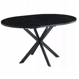 stol-rozkladany-gaston-fi100cm-czarny-efekt-marmuru-czarny-styl-loft