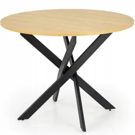 stol-okragly-edgar-fi100cm-czarny-dab-zloty-styl-loft-salon-kuchnia