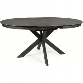 stol-rozkladany-porto-120-160-x120-czarny-ciemny-szary-efekt-marmuru