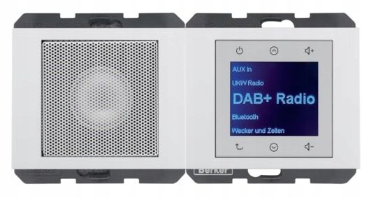 ﻿Berker K.1 Radio Touch DAB+, Bluetooth z głośnikiem biały połysk 30807009