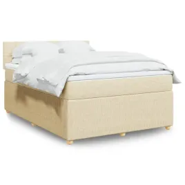 vidaxl-lozko-kontynentalne-z-materacem-kremowe-tkanina-160x200-cm