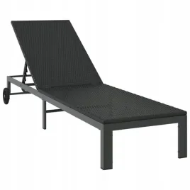 lezak-z-kolkami-czarny-polirattan