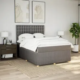 vidaxl-lozko-kontynentalne-z-materacem-taupe-tkanina-160x200-cm