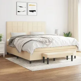 vidaxl-lozko-kontynentalne-z-materacem-kremowe-tkanina-180x200-cm