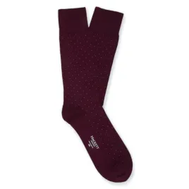 skarpetki-meskie-hacket-classic-bordowe-za-kostke-w-kropki