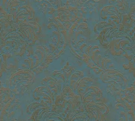 tapeta-na-sciane-barokowe-ornamenty-turkus-i-zloto