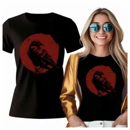 tshirt-kruk-na-tle-slonca-ptak-gotycki-tajemniczy-klimat