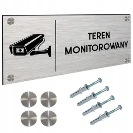 tabliczka-teren-monitorowany-obiekt-dibond-tablica-dystanse-30x11cm