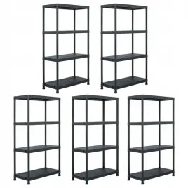 vidaxl-regaly-magazynowe-5-szt-czarne-60x30x138-cm-plastikowe