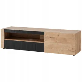 szafka-rtv-aron-or-nowoczesna-or-dab-czarny-ryflowany-front-or-160-cm
